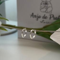 Argola Click Lisa de Prata